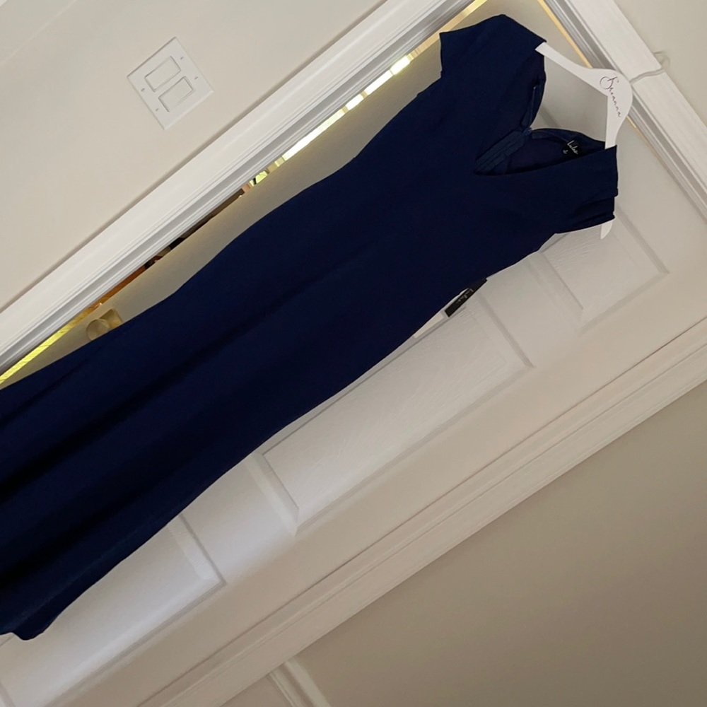 Lulus navy bridesmaid dress.